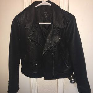 Black leather jacket
